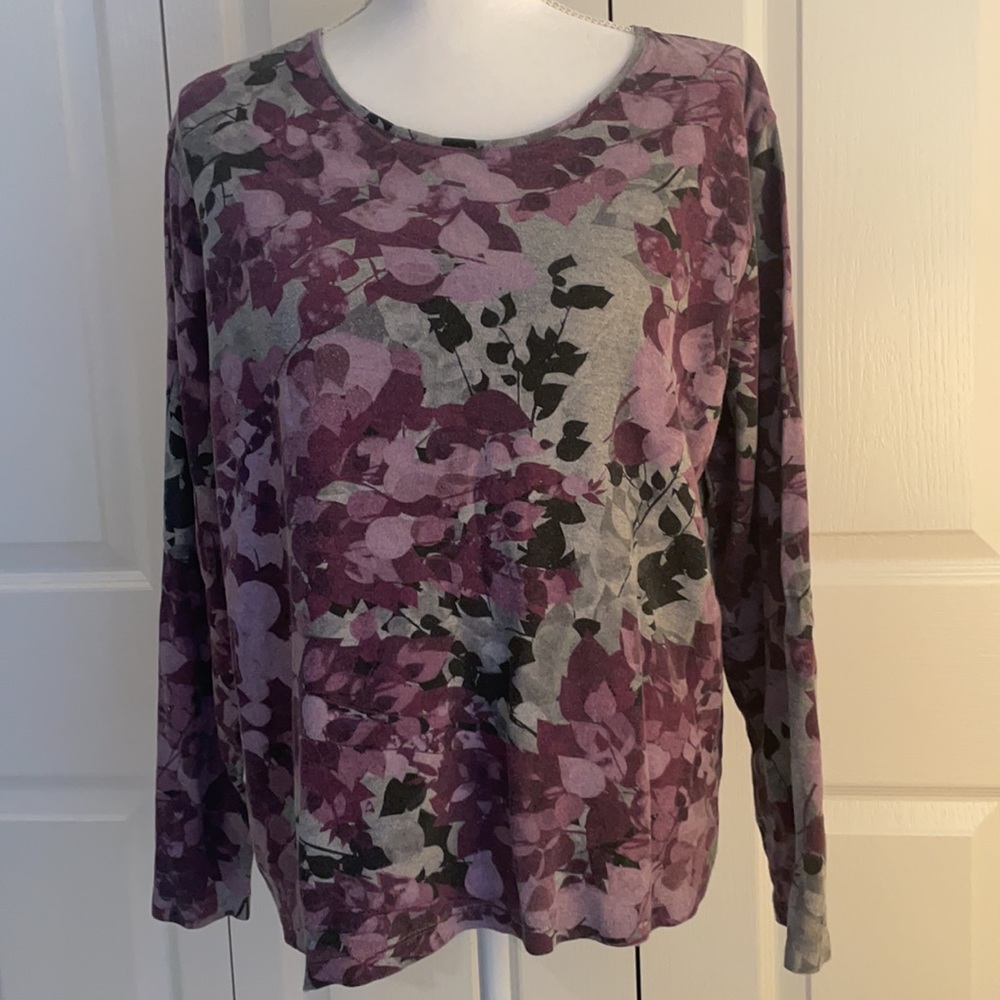 Croft & Barrow Women’s SZ XL Long Sleeve Floral Print Pullover Top